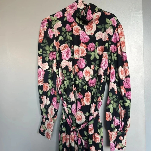 Alexia Admor Isaliah Dress in Black Floral Multicolor Size 14 - Picture 4 of 5